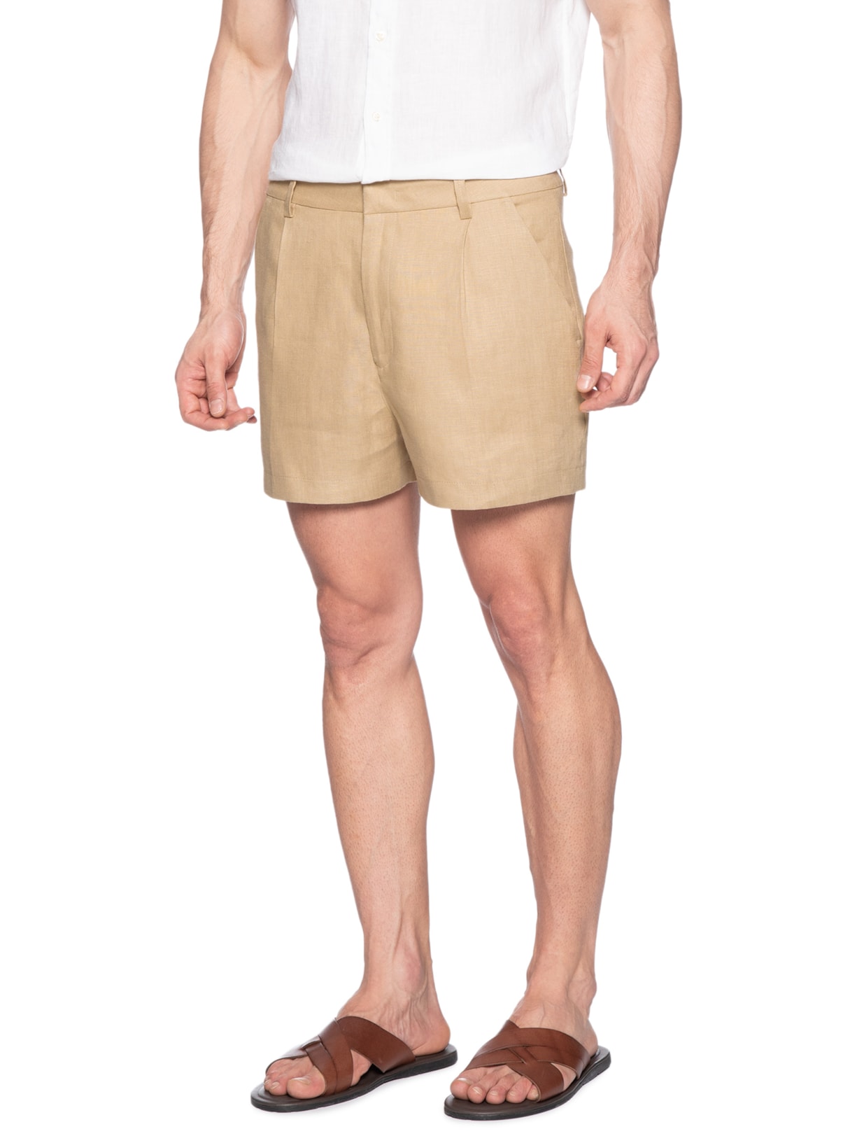 Short Unissex Alfaiataria Chieti Bege Cohí