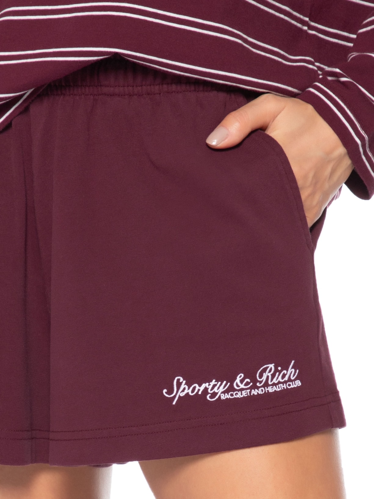 Short Unissex Syracuse Embroidered Disco Vermelho Sporty & Rich