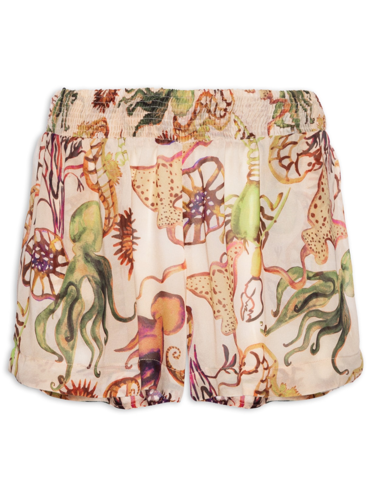 Shortinho Feminino Fundo Do Mar Off Resort Bege Animale Resort