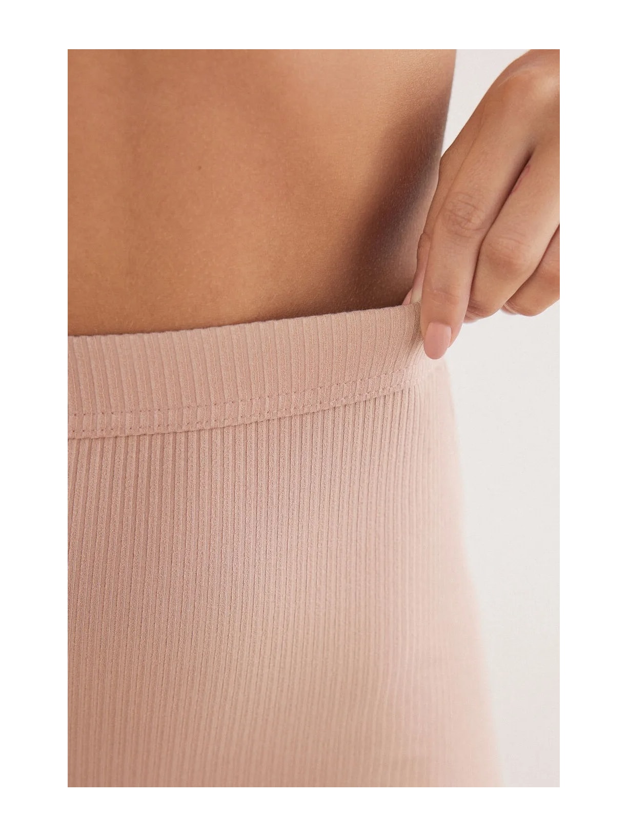 Shorts Ciclista Canelado Em Viscose Your Everyday Wear Bege Intimissimi