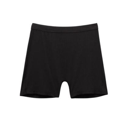 Shorts Ciclista Canelado Em Viscose Your Everyday Wear - Preto
