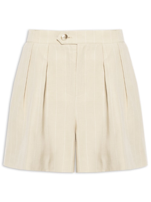 Shorts De Alfaiataria Fio Tinto - Bege