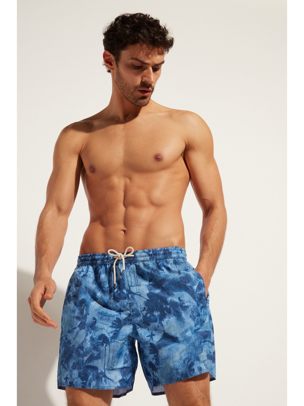 Shorts De Praia Homem Formentera Azul Calzedonia