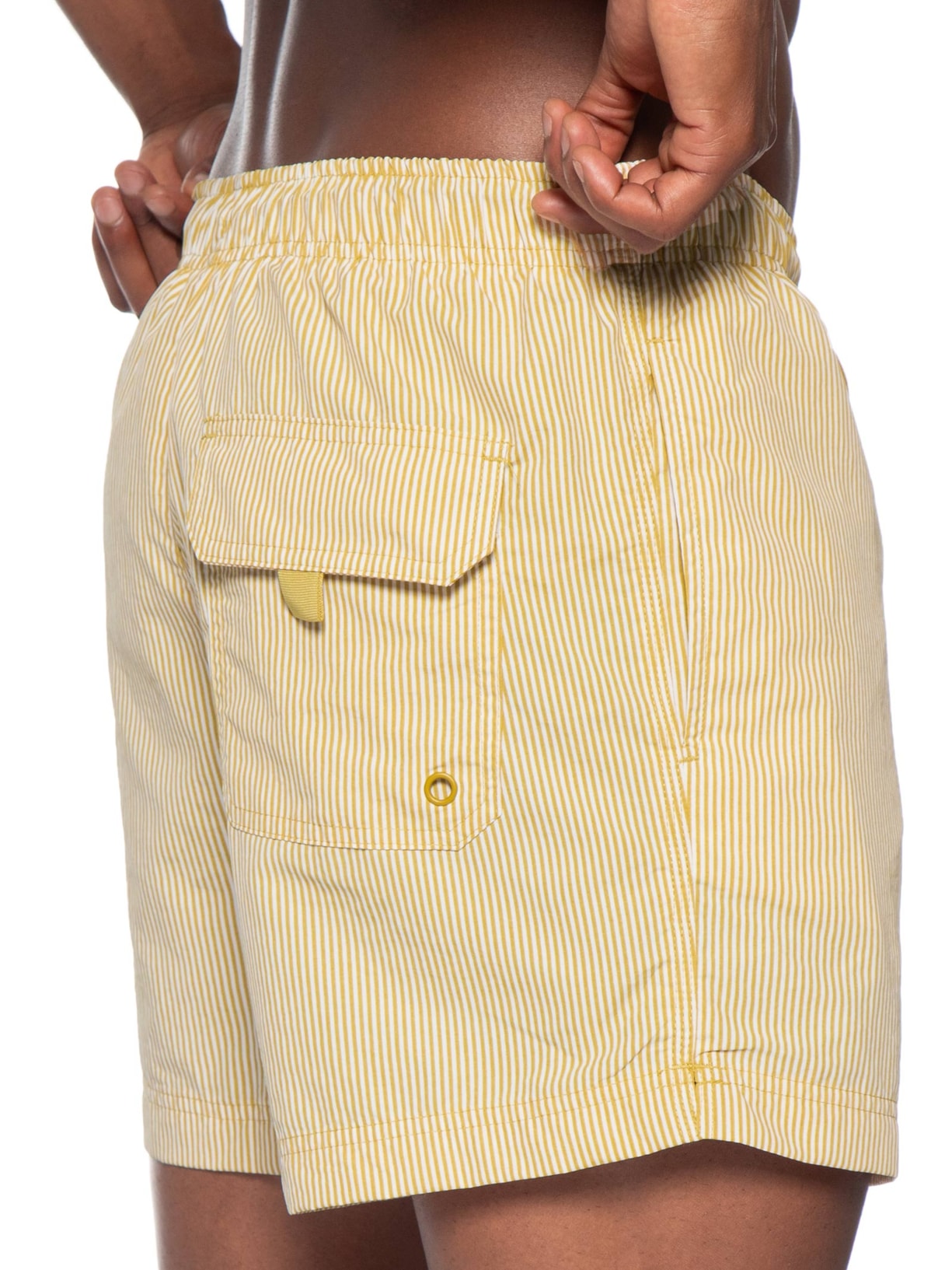 Shorts De Praia Masculino Listrado Bege Hering