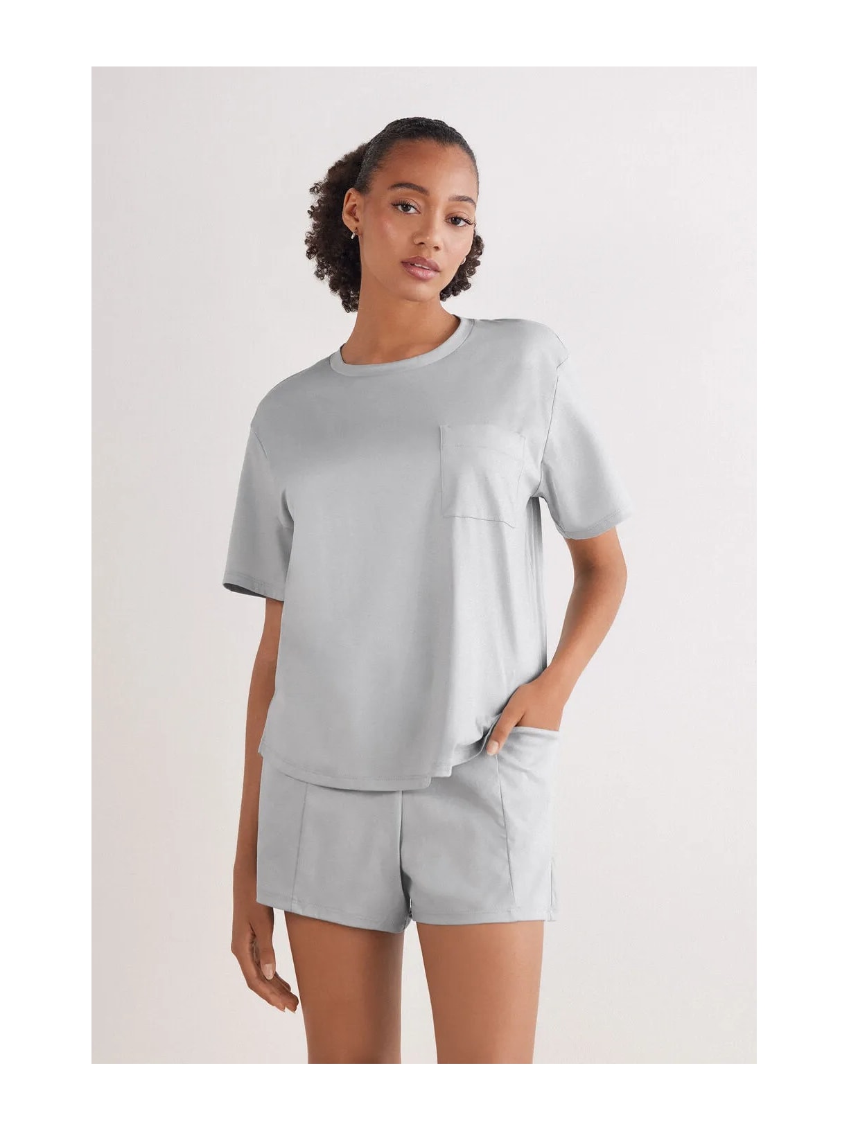 Shorts Em Algodão Elevated Cotton Cinza Intimissimi