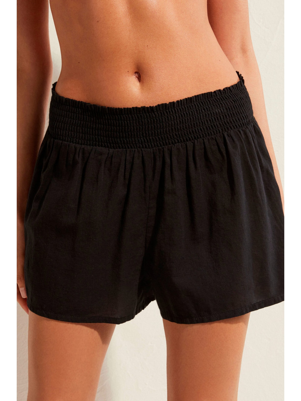 Shorts Em Algodão Preto Calzedonia