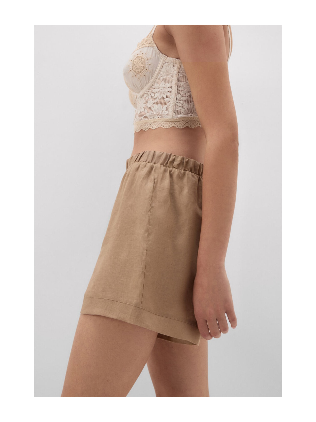 Shorts Em Linho Bege Intimissimi