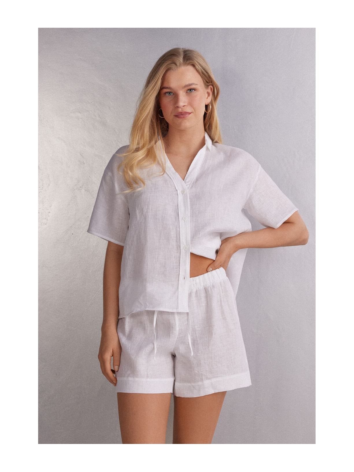 Shorts Em Linho Branco Intimissimi