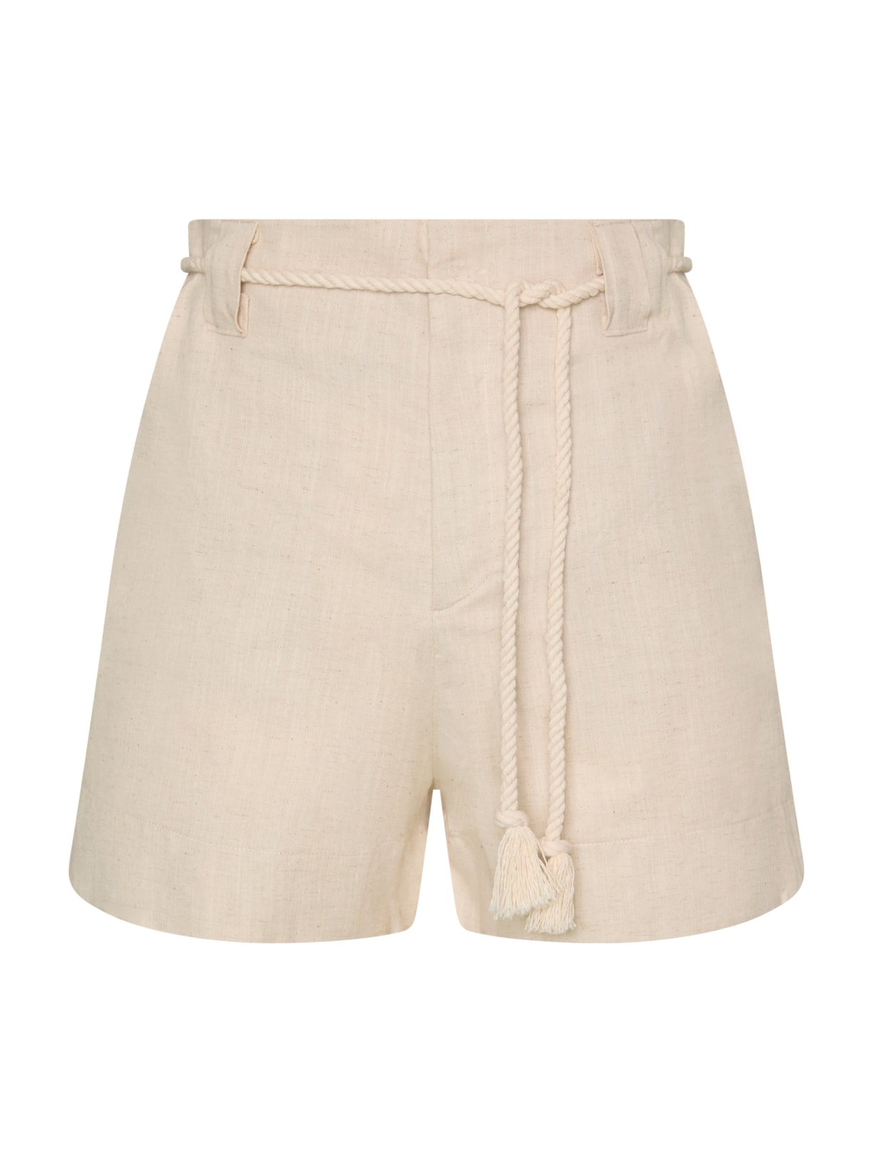 shorts em linho com algodão cordel