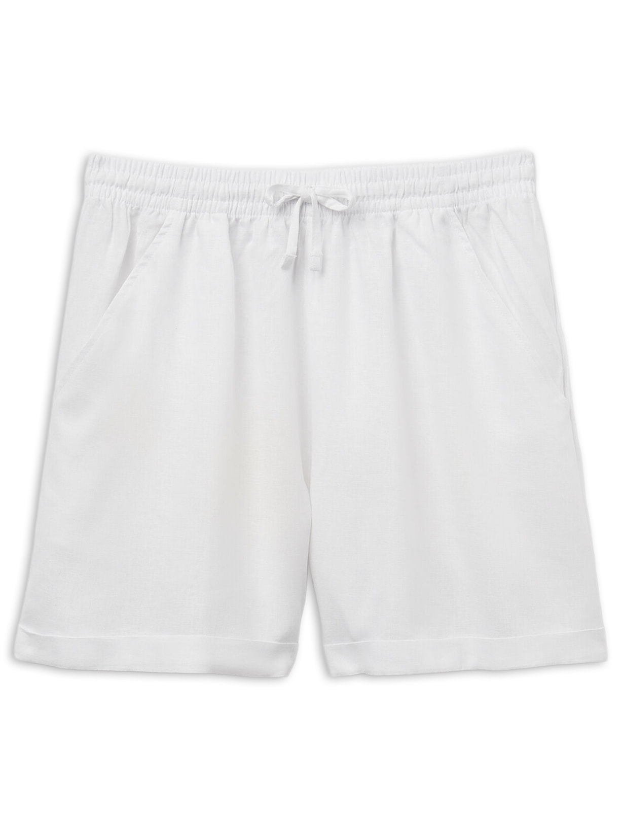Shorts Em Linho e Viscose - Branco