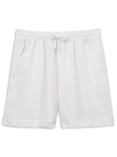 Shorts Em Linho e Viscose - Branco