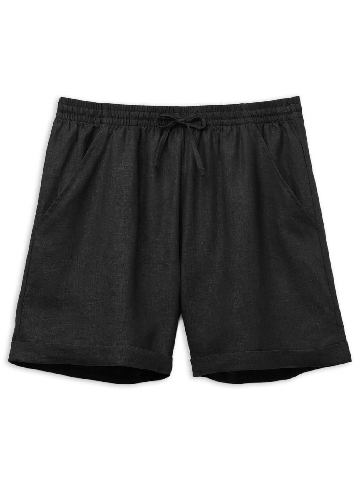 Shorts Em Linho e Viscose Preto Calzedonia