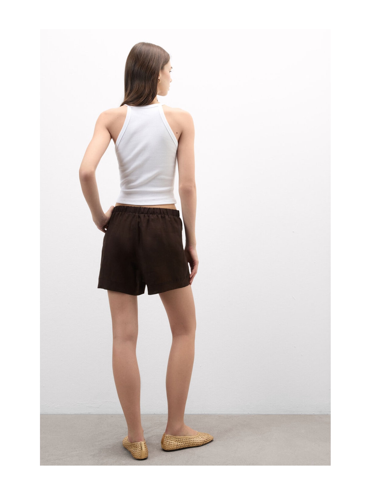 Shorts Em Linho Marrom Intimissimi
