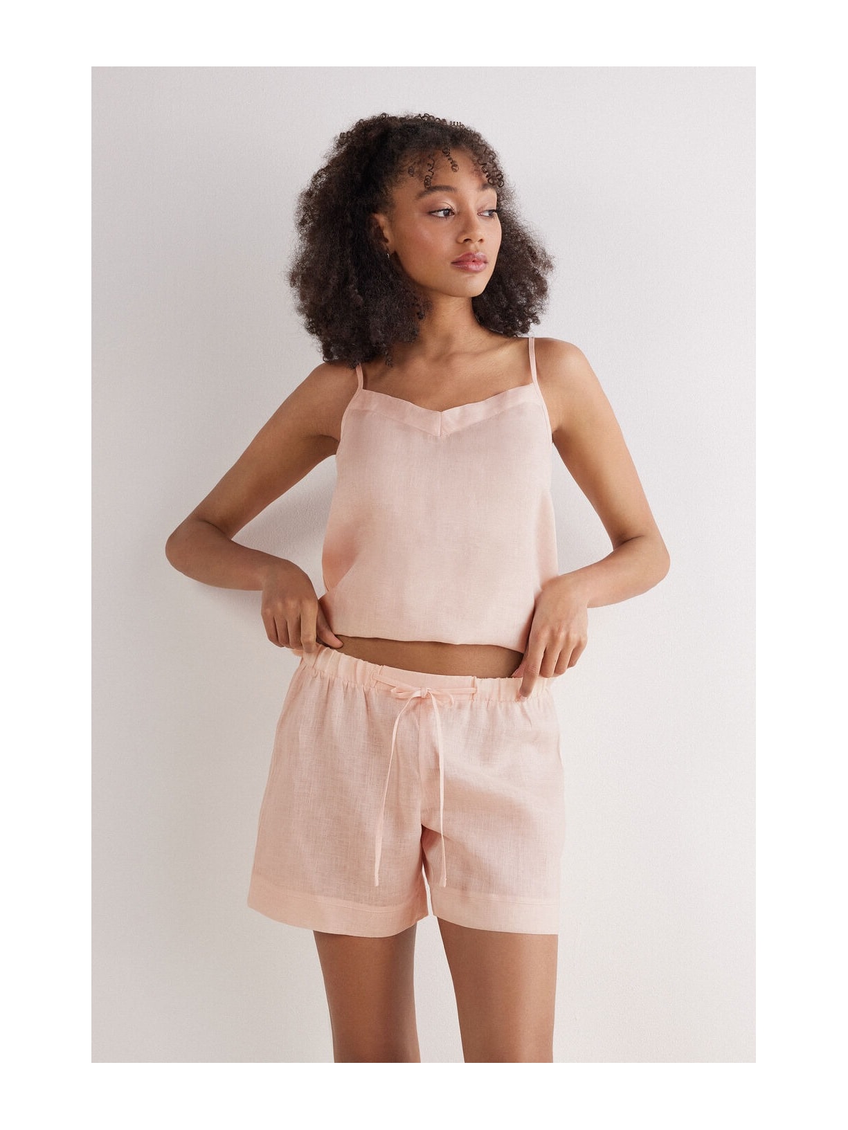 Shorts Em Linho The Pure Linen Rosa Intimissimi