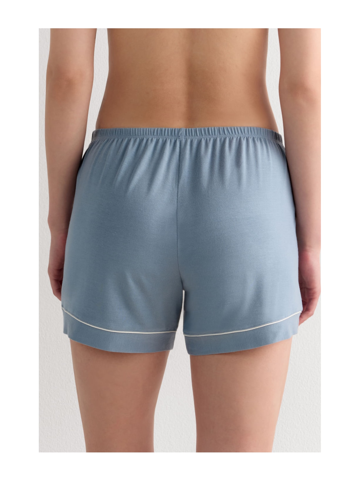 Shorts Em Modal Com Detalhes Contrastantes Azul Intimissimi