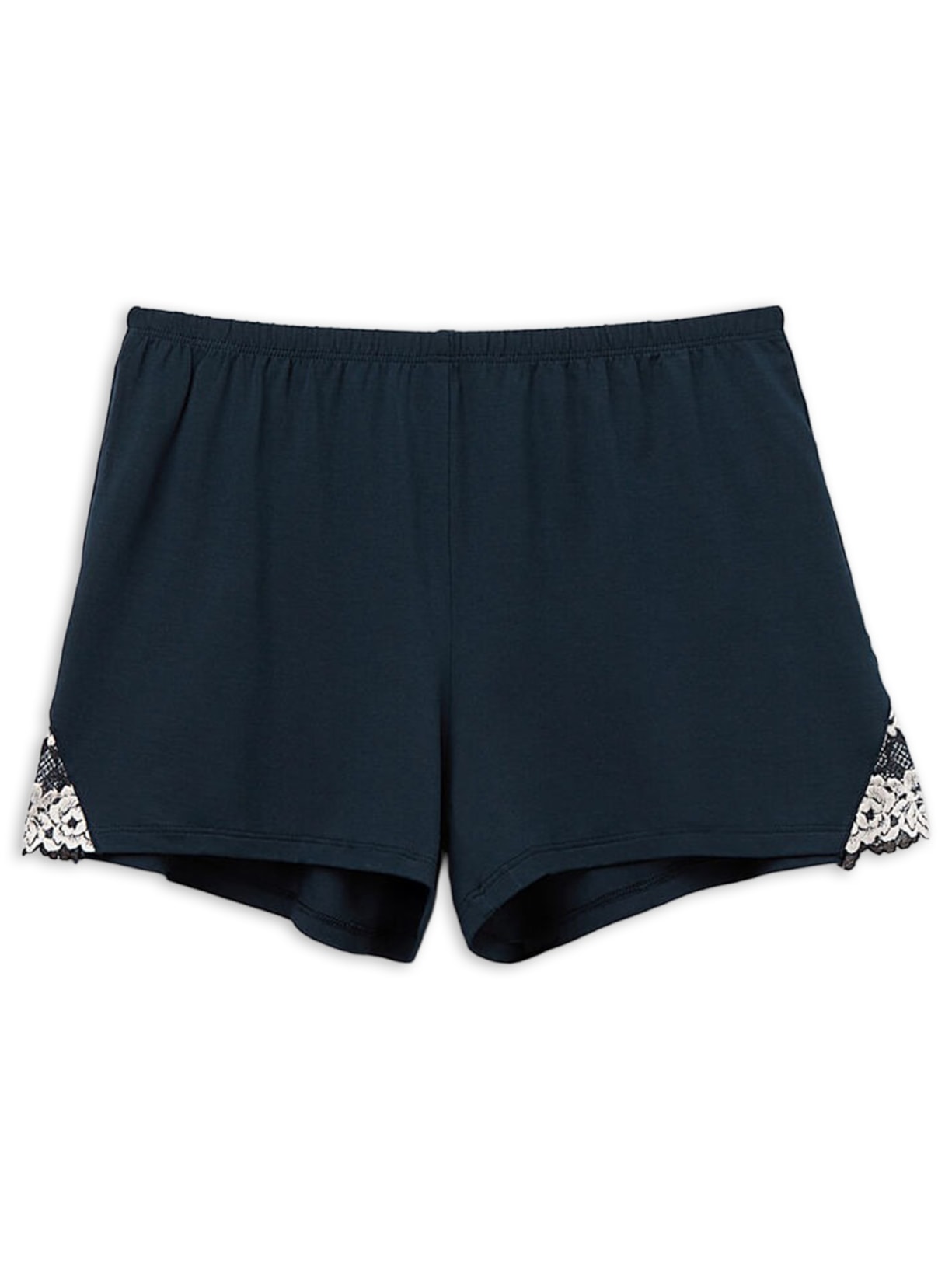 Shorts Em Modal Pretty Flowers - Azul