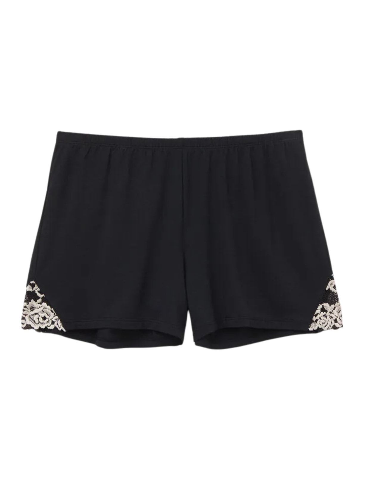 Shorts Em Modal Pretty Flowers - Preto