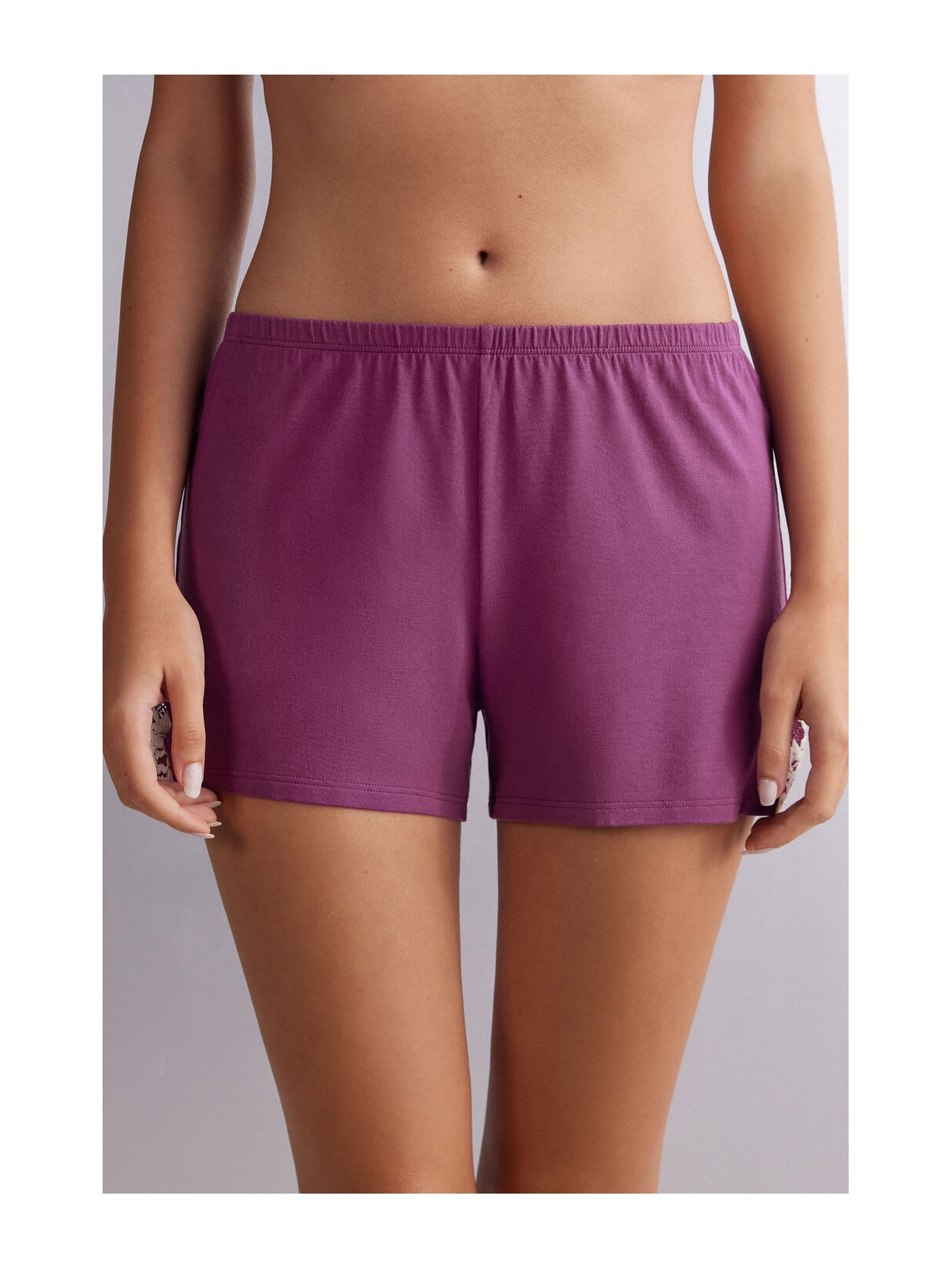 Shorts Em Modal Pretty Flowers Roxo Intimissimi