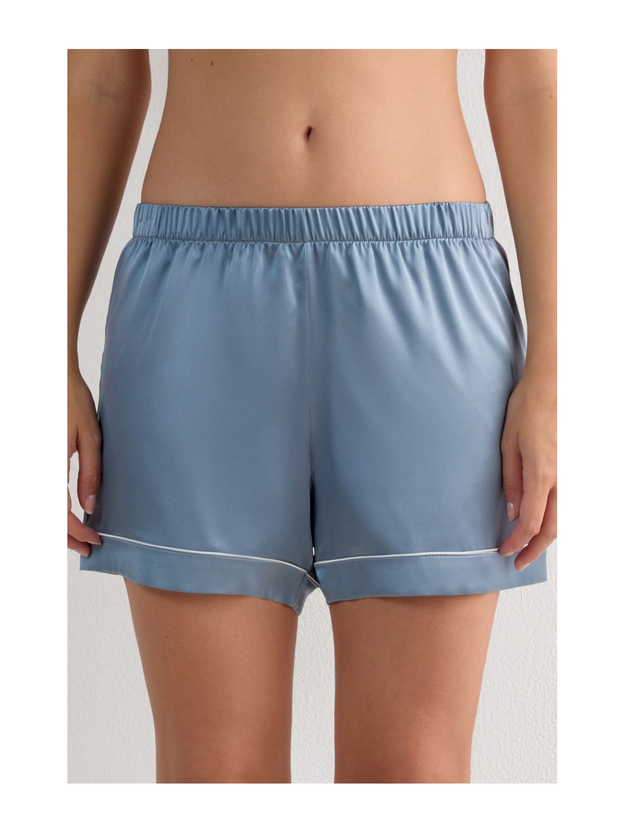Shorts Em Seda Azul Intimissimi