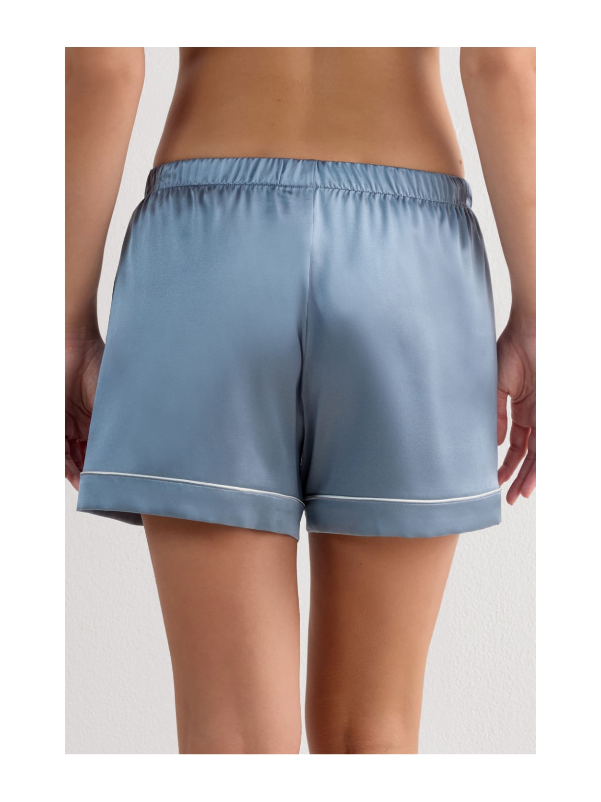 Shorts Em Seda Azul Intimissimi