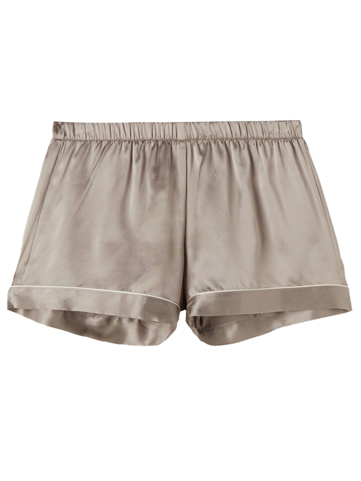 Shorts Em Seda - Bege