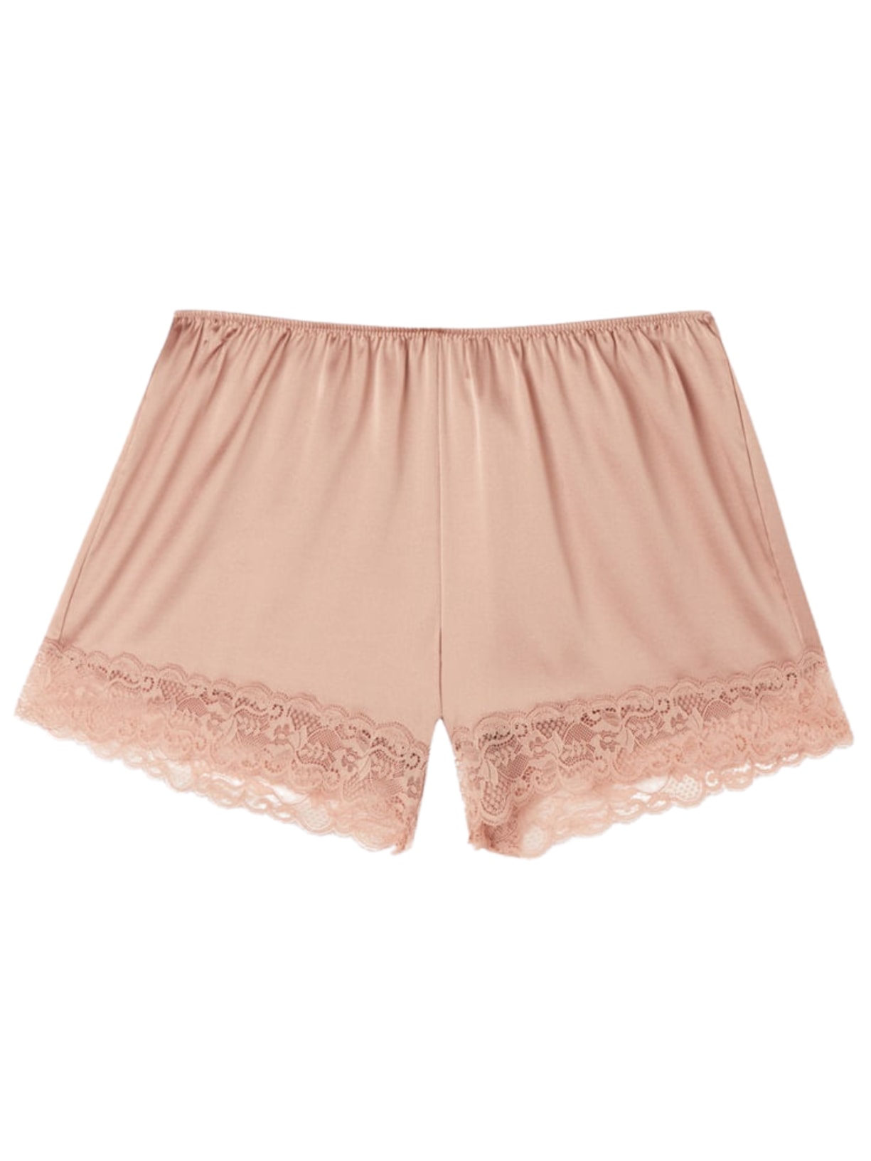 Shorts Em Seda Com Renda - Rosa