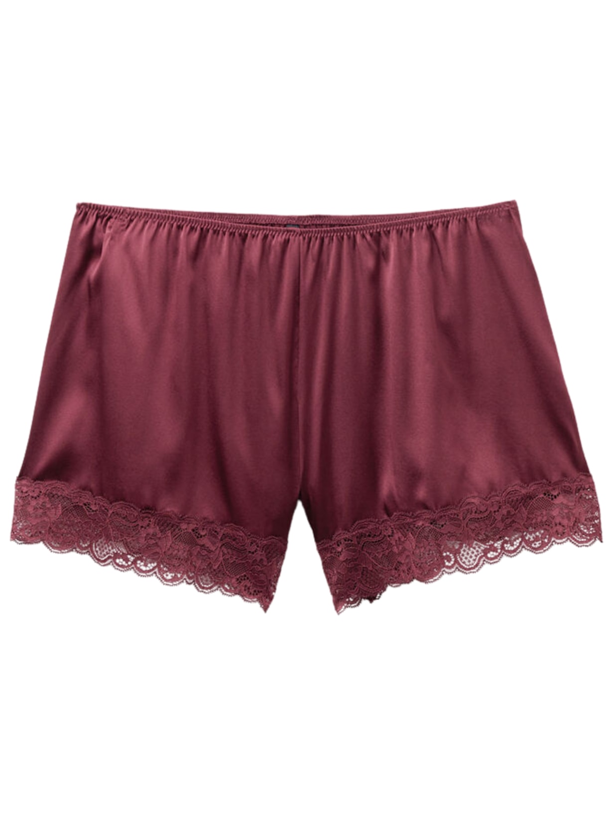 Shorts Em Seda Com Renda - Vermelho