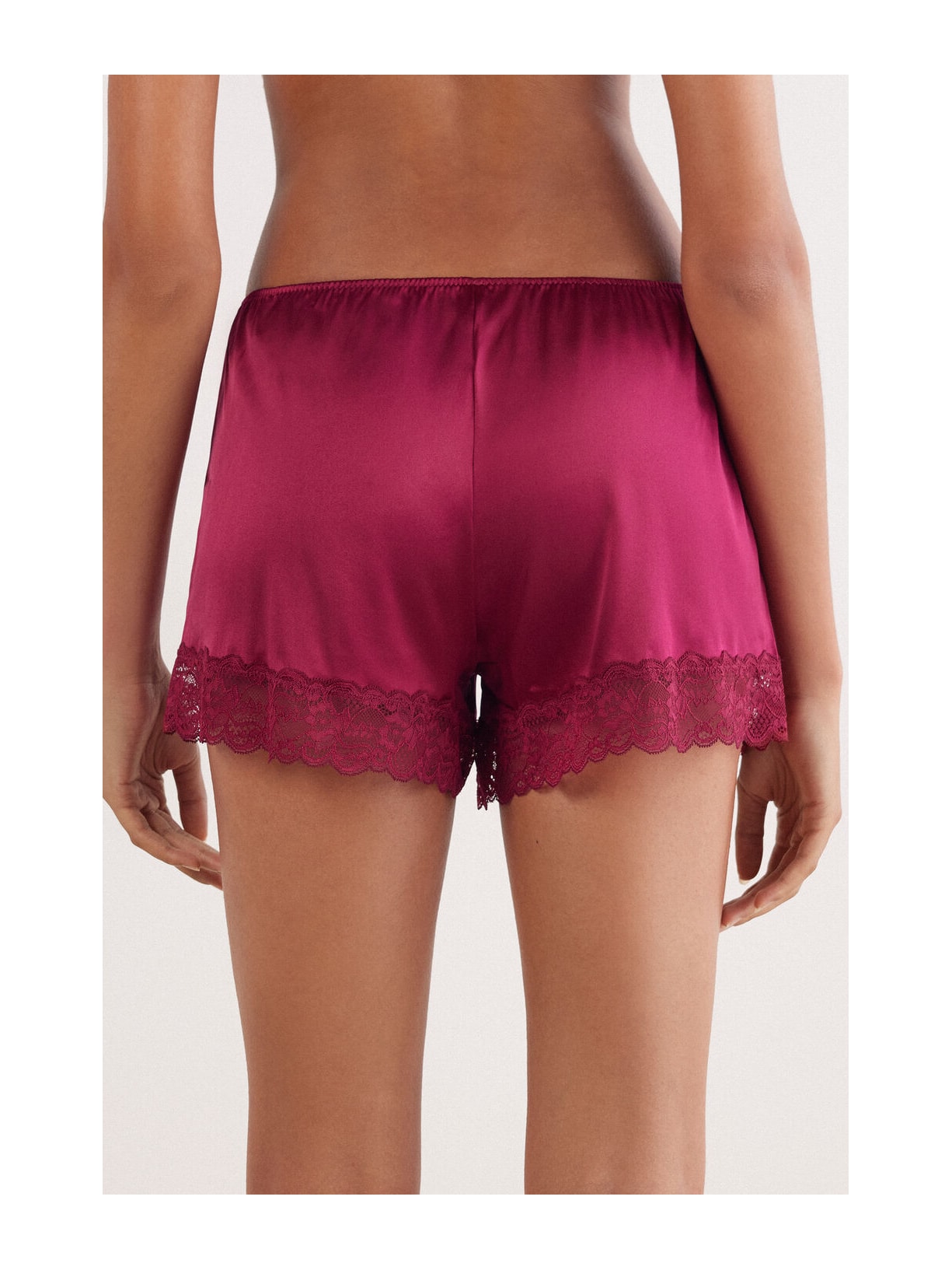 Shorts Em Seda e Renda Bordô Intimissimi