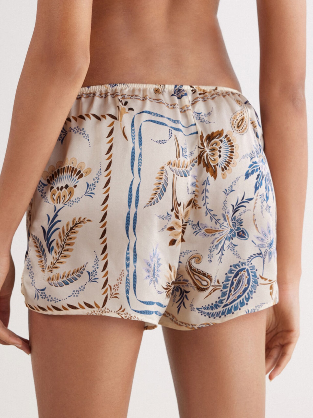Shorts Em Seda Italian Riviera Bege Intimissimi