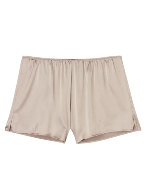 Shorts Em Seda - Marrom