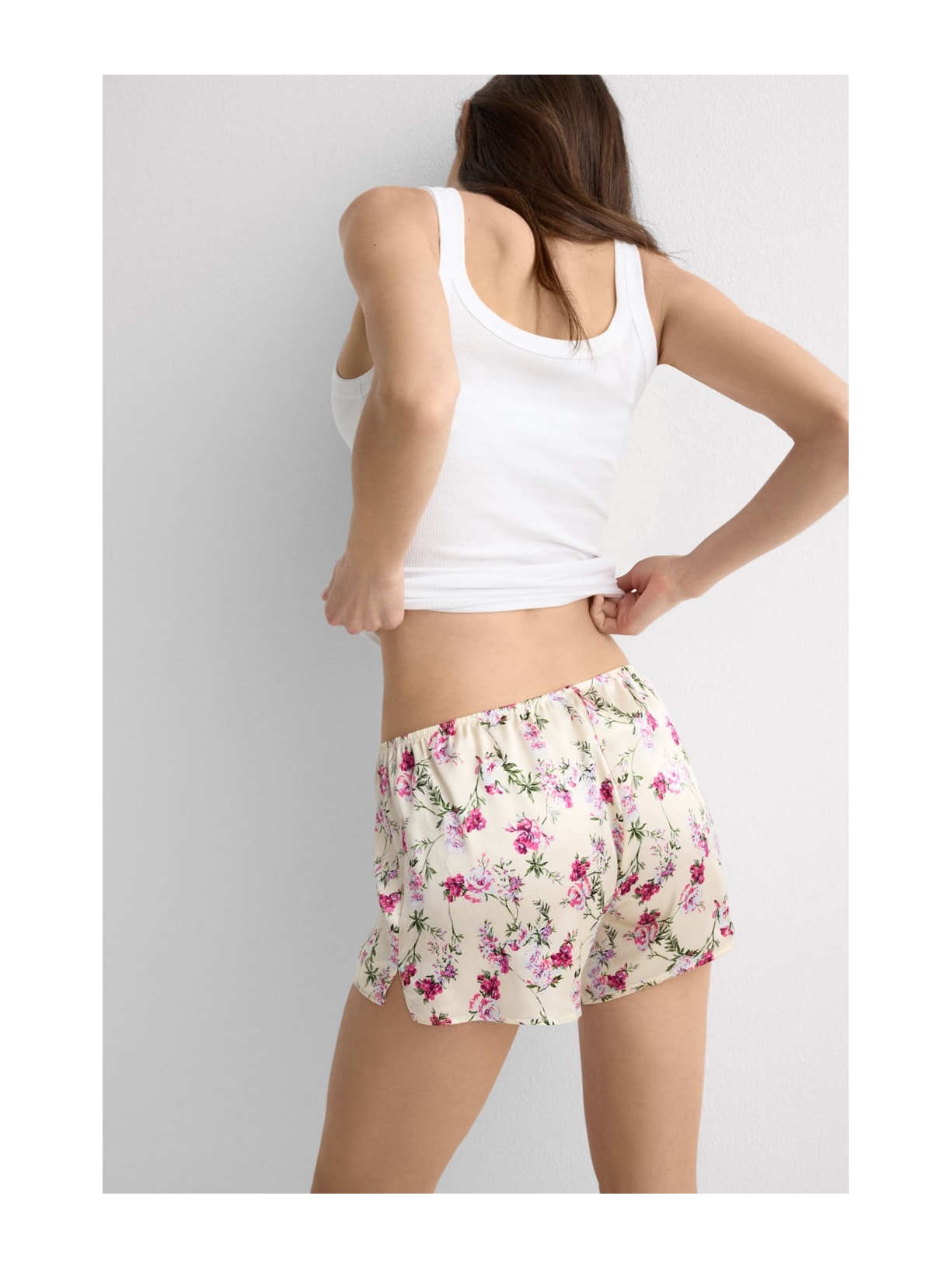 Shorts Em Seda Pretty Flowers Rosa Intimissimi