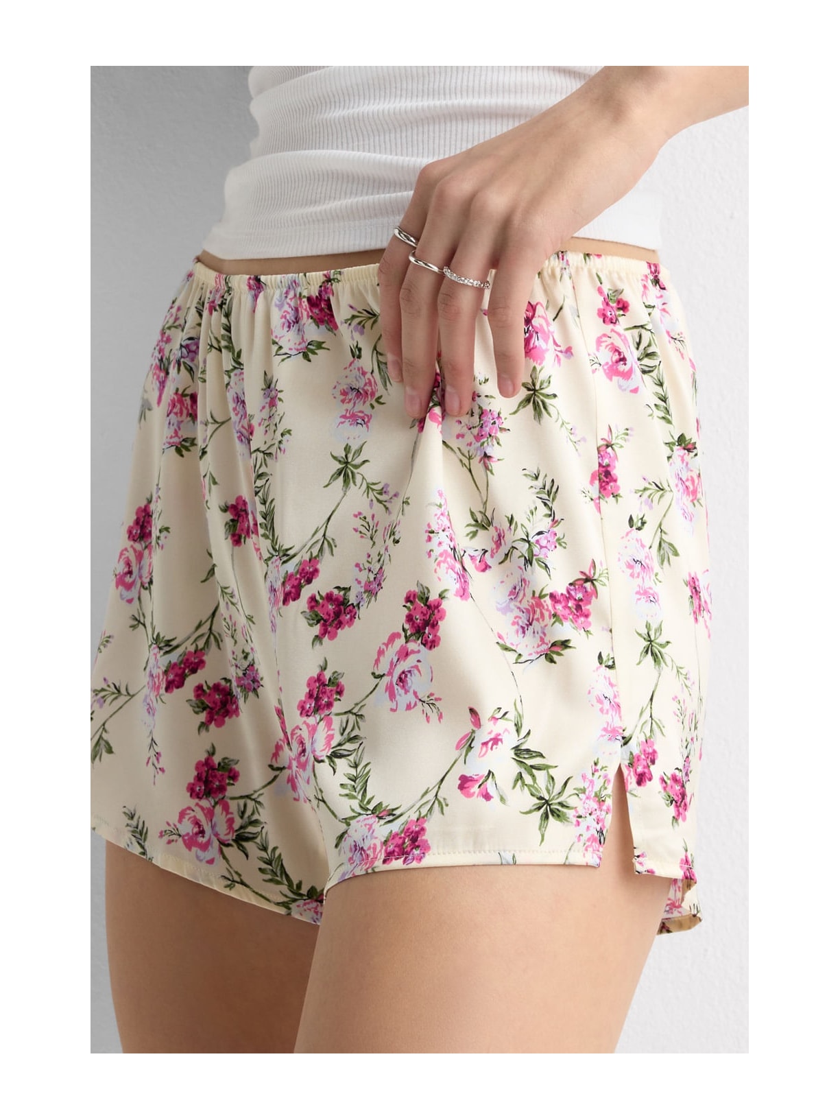 Shorts Em Seda Pretty Flowers Rosa Intimissimi