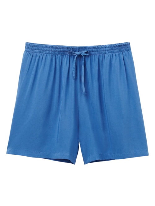 Shorts Em Viscose - Azul