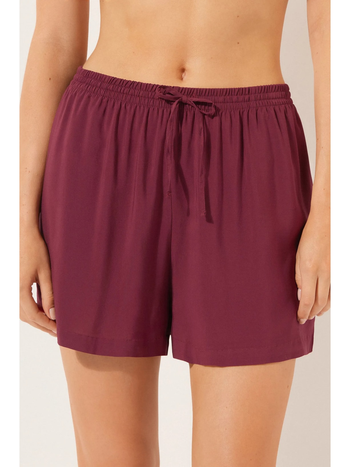 Shorts Em Viscose Bordô Calzedonia