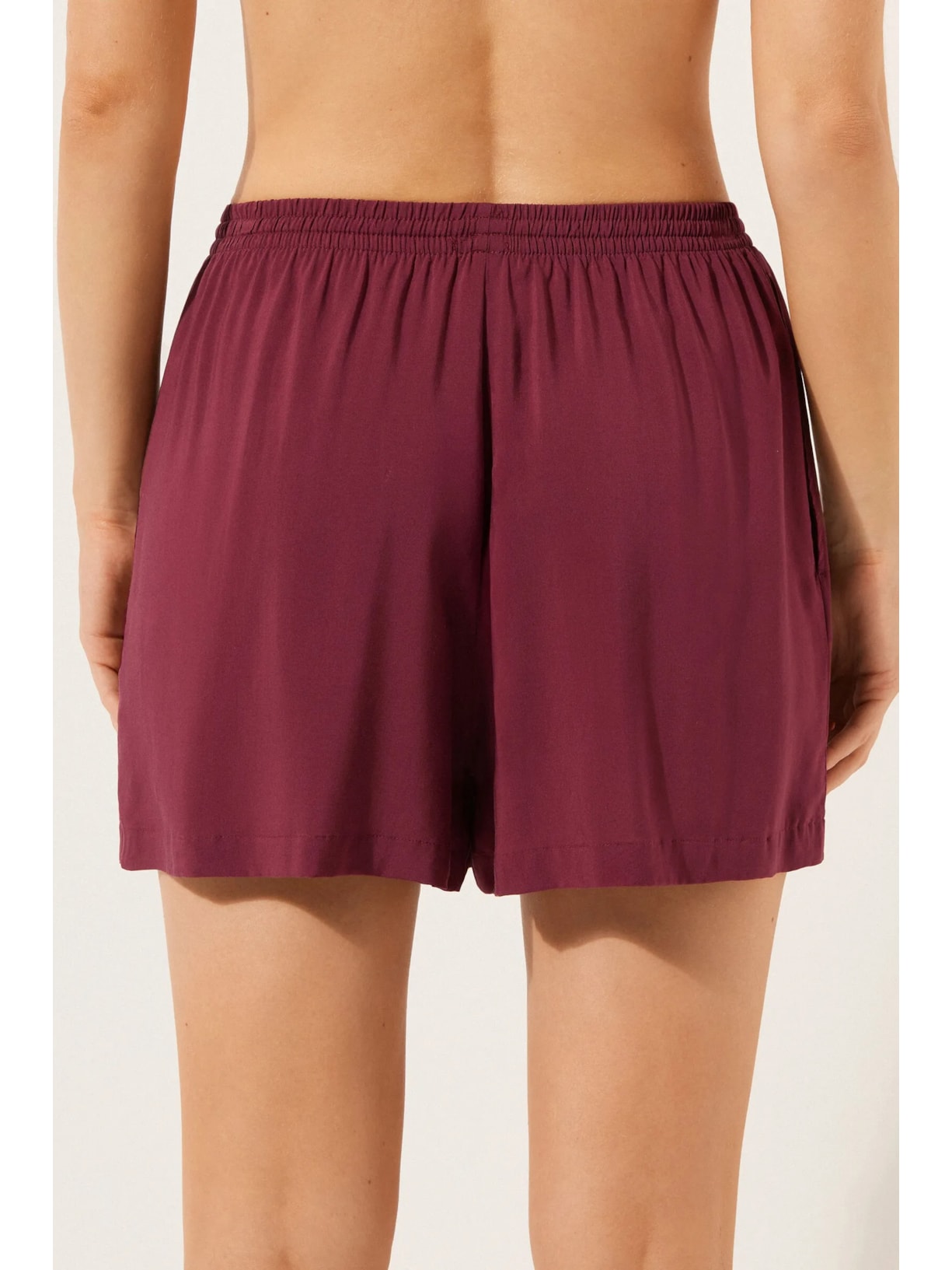 Shorts Em Viscose Bordô Calzedonia