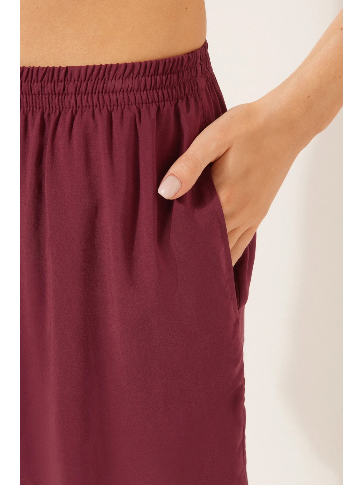 Shorts Em Viscose Bordô Calzedonia