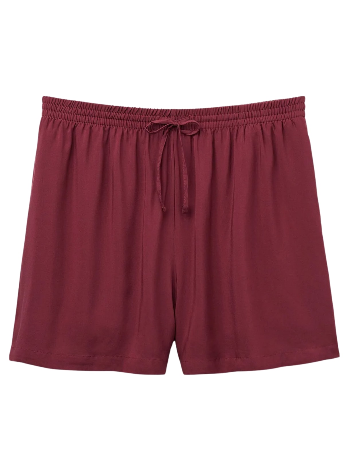 Shorts Em Viscose - Bordô