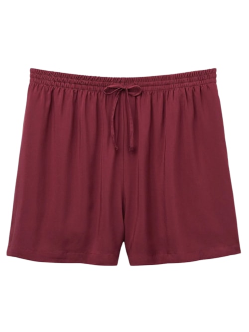 Shorts Em Viscose - Bordô