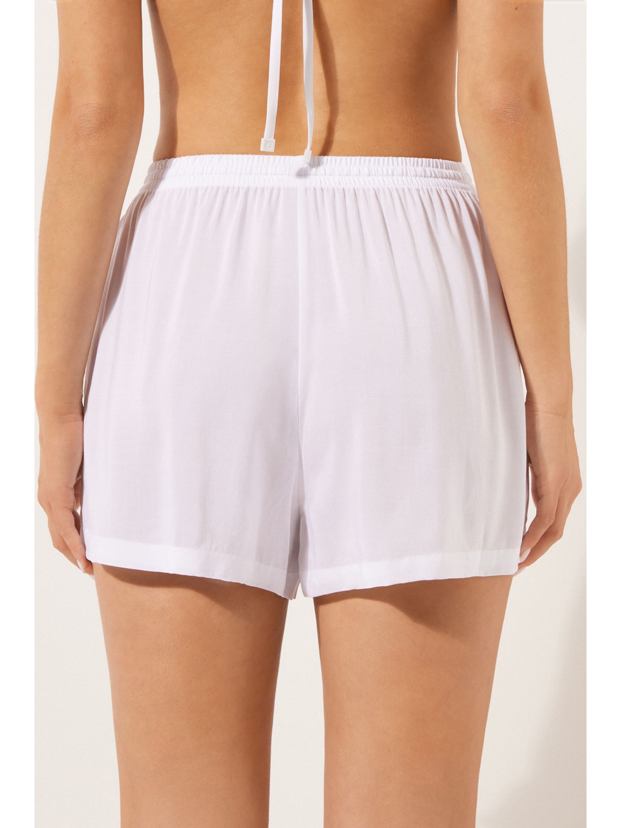 Shorts Em Viscose Branco Calzedonia