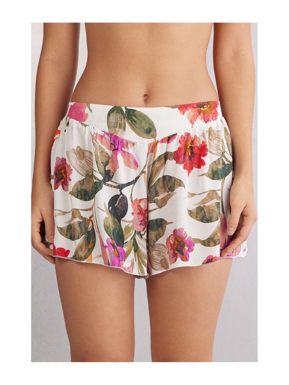 Shorts Em Viscose Imaginary Journey Branco Intimissimi