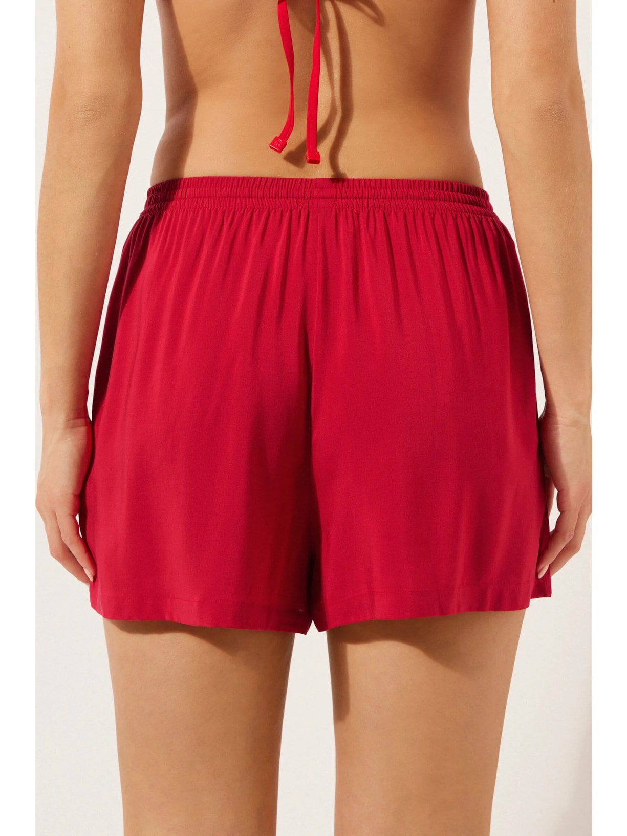 Shorts Em Viscose Vermelho Calzedonia