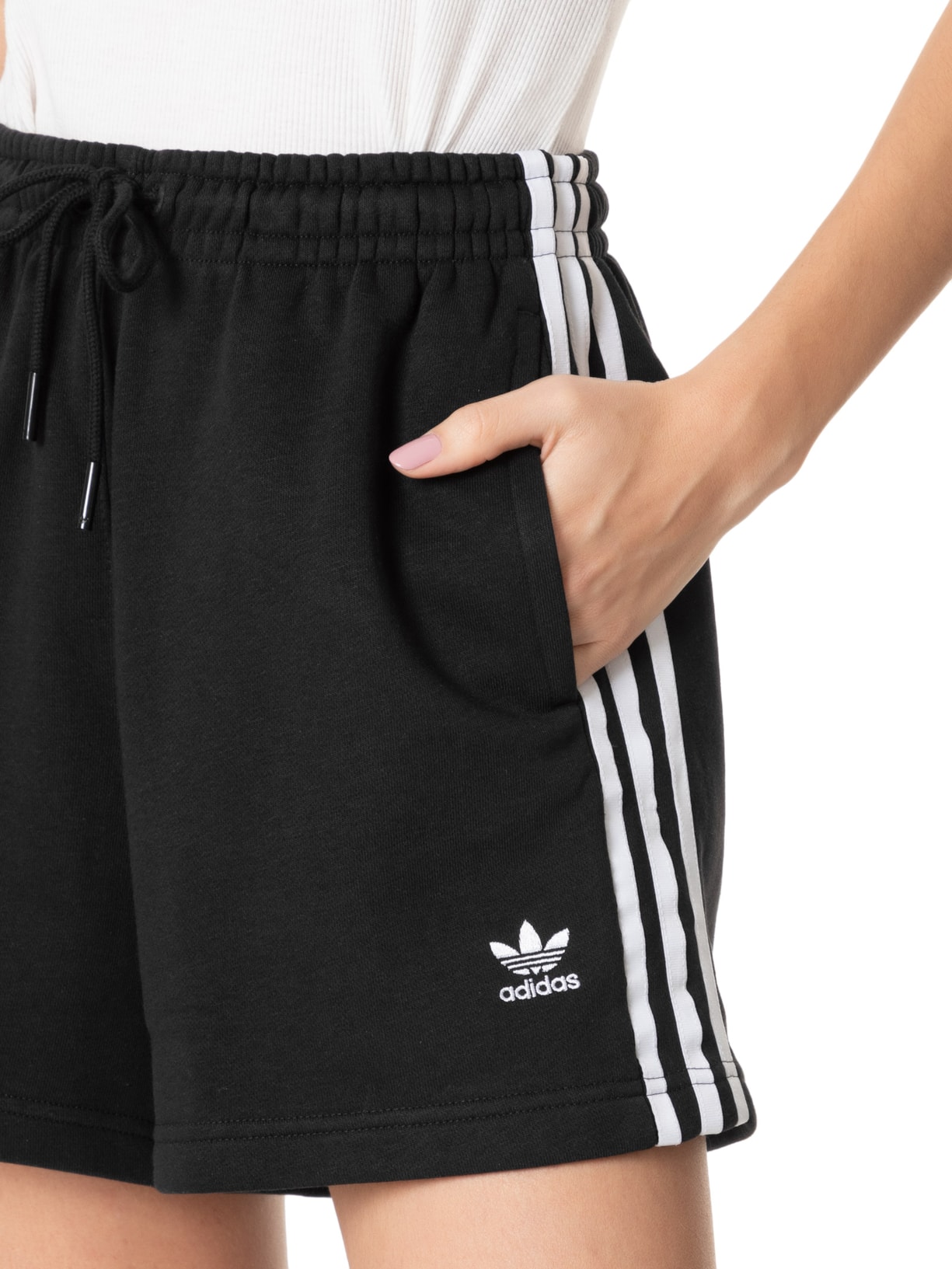 Shorts Feminino Stripes Ft Adidas Originals Preto