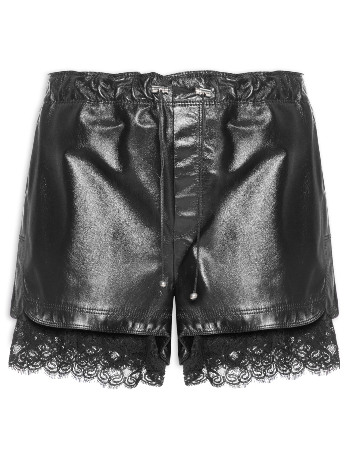 Shorts Feminino Couro Poppy - Preto