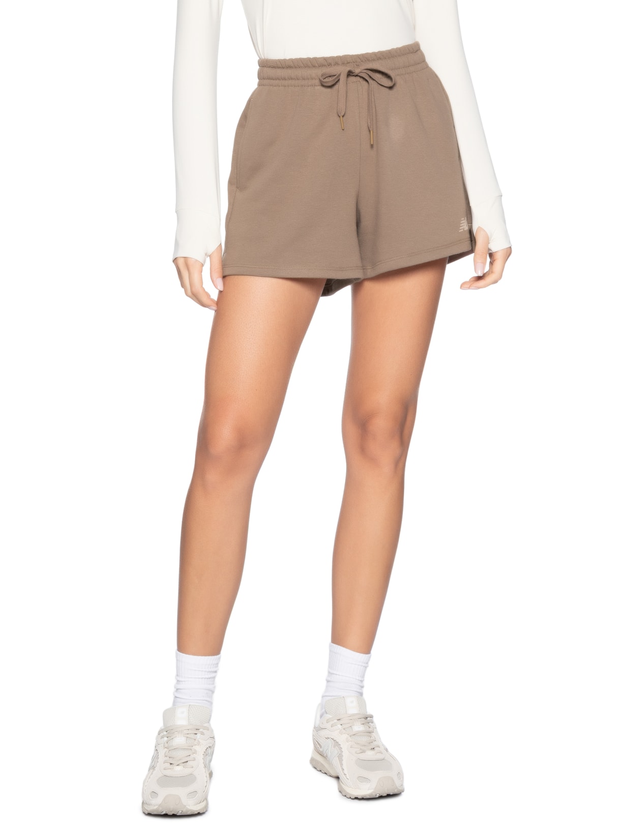 Shorts Feminino Essentials (Sem Felpa) Marrom New Balance