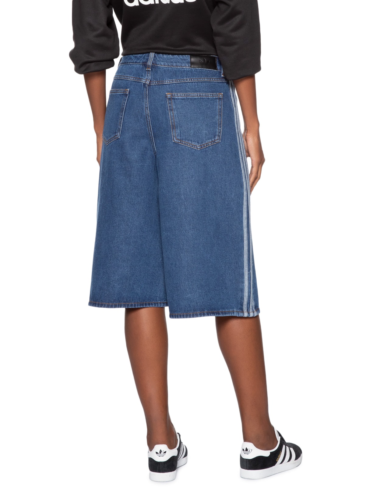 Shorts Feminino Firebird Jort Denim Azul Adidas Originals