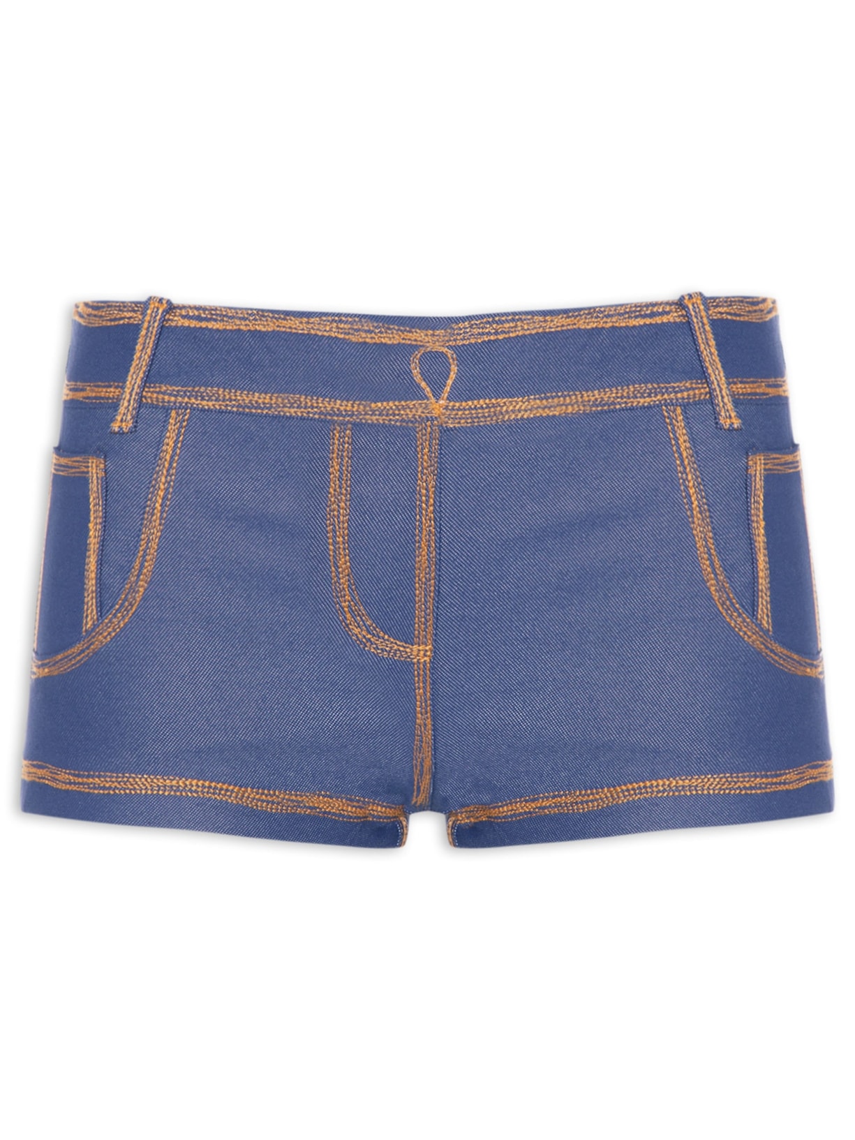 Shorts Feminino Graphic Denim - Azul