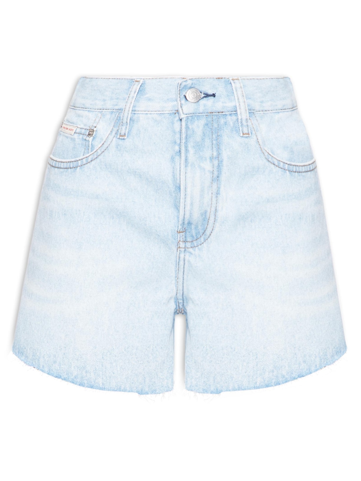 Shorts Feminino Jeans Boy Barras A Fio Azul Calvin Klein Jeans