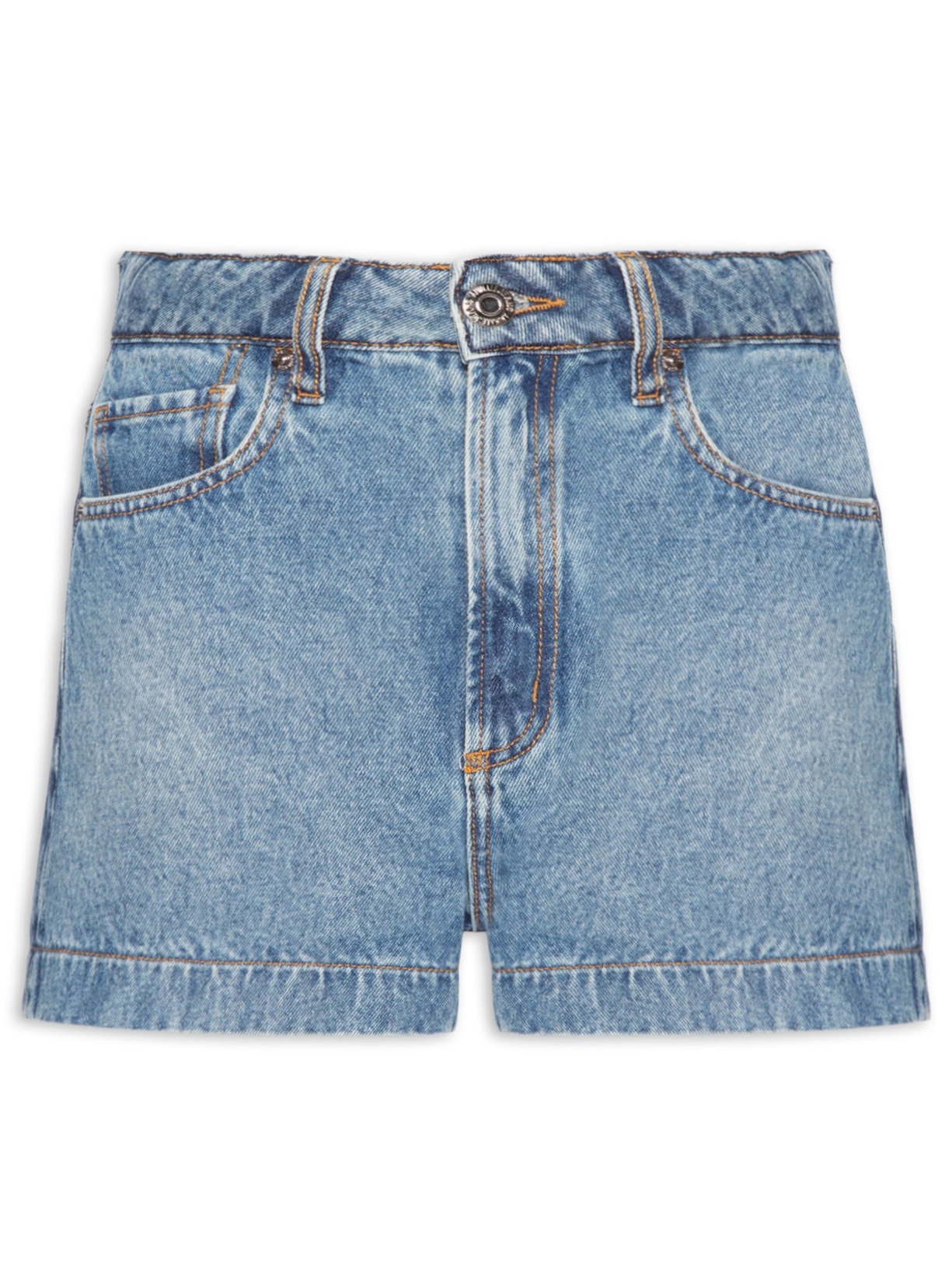 Shorts Feminino Jeans Mix Patchwork - Azul