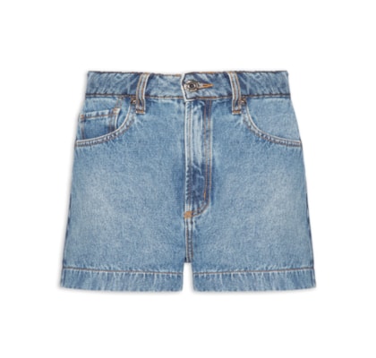 Shorts Feminino Jeans Mix Patchwork - Azul