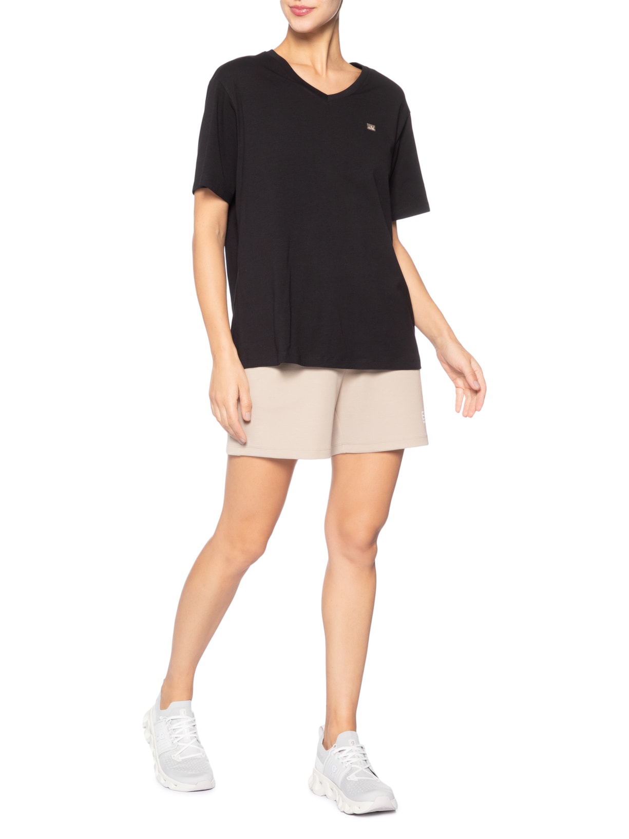 Shorts Feminino Natural Ventus7 W – Bege Ea7 Emporio Armani